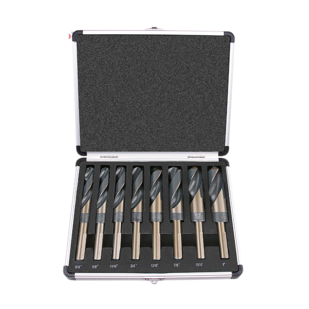 Elehand-8PCS-Reduced-Shank-Twist-Drill-Bit-Set-with-Aluminum-Box-2